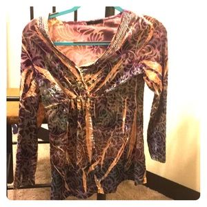 Boston proper paisley velour shirt!